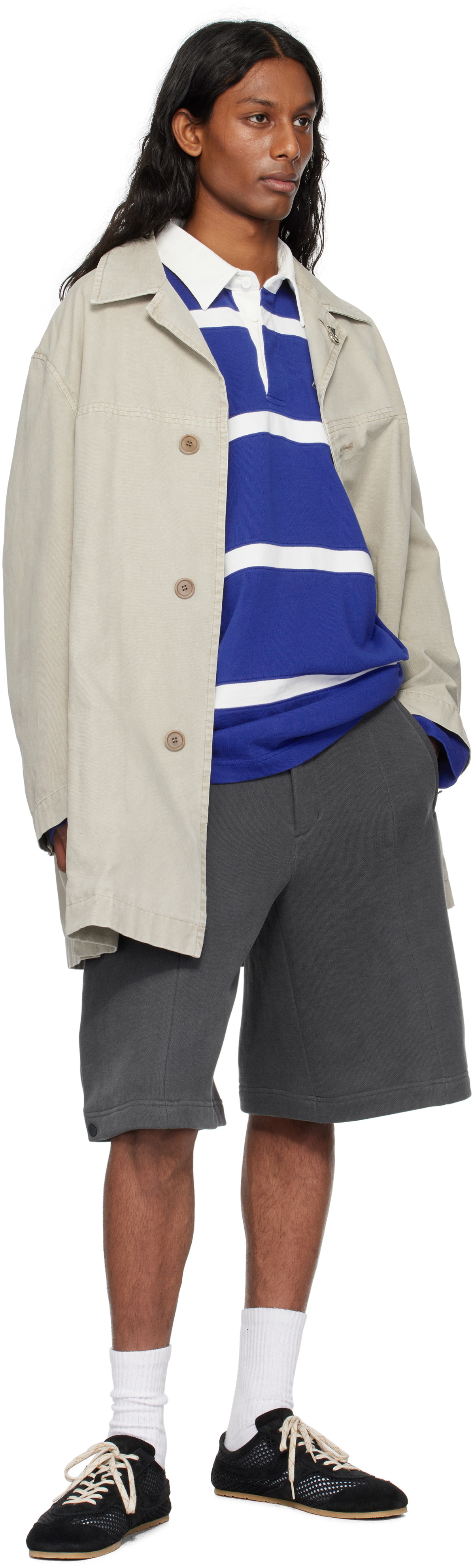 Solid Homme Navy & White Solid Applique Rugby Polo