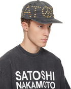 Satoshi Nakamoto Black Studded Wrap Around Cap