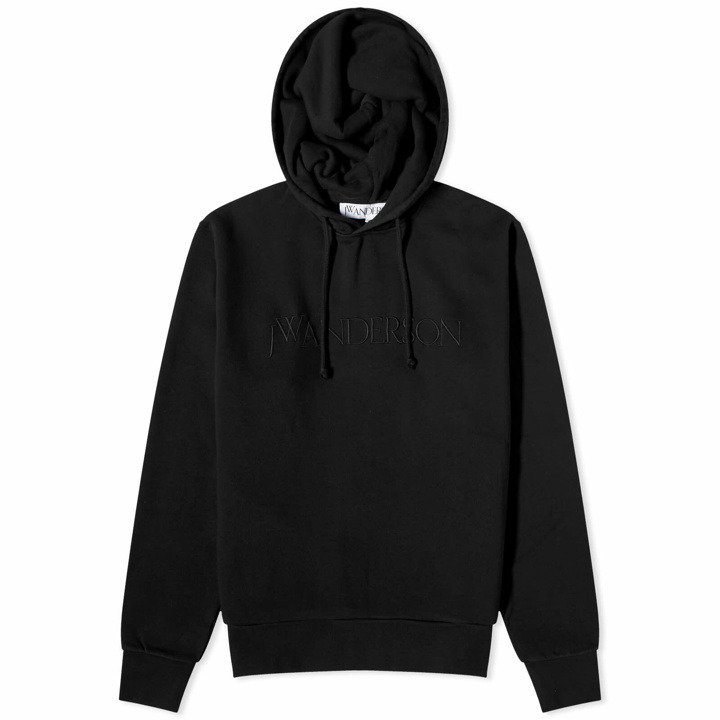 Photo: JW Anderson Men's Embroidered Logo Popover Hoodie in Black