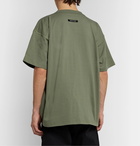 Fear of God - Logo-Print Cotton-Jersey T-Shirt - Green