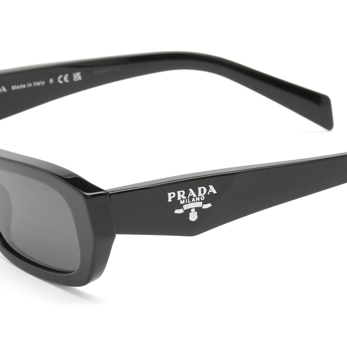 Prada Black White Milano Womens Sunglasses Italy PR 01YS black marble top black - eye-oo.com main image 2