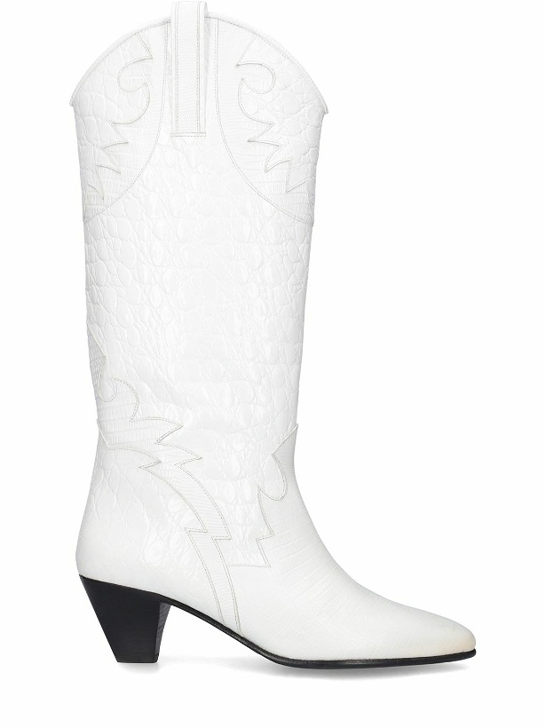 Photo: BY FAR - 60mm Melvin Croc Embossed Leather Boots