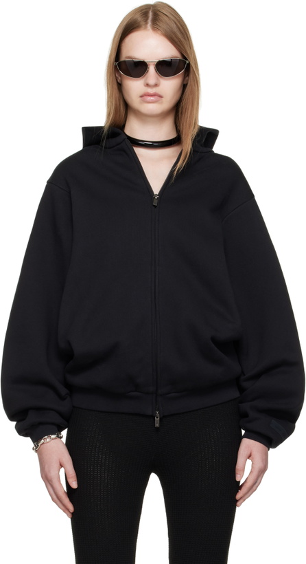 Photo: Fear of God ESSENTIALS Black 90s Fleece Zip-Up Hoodie