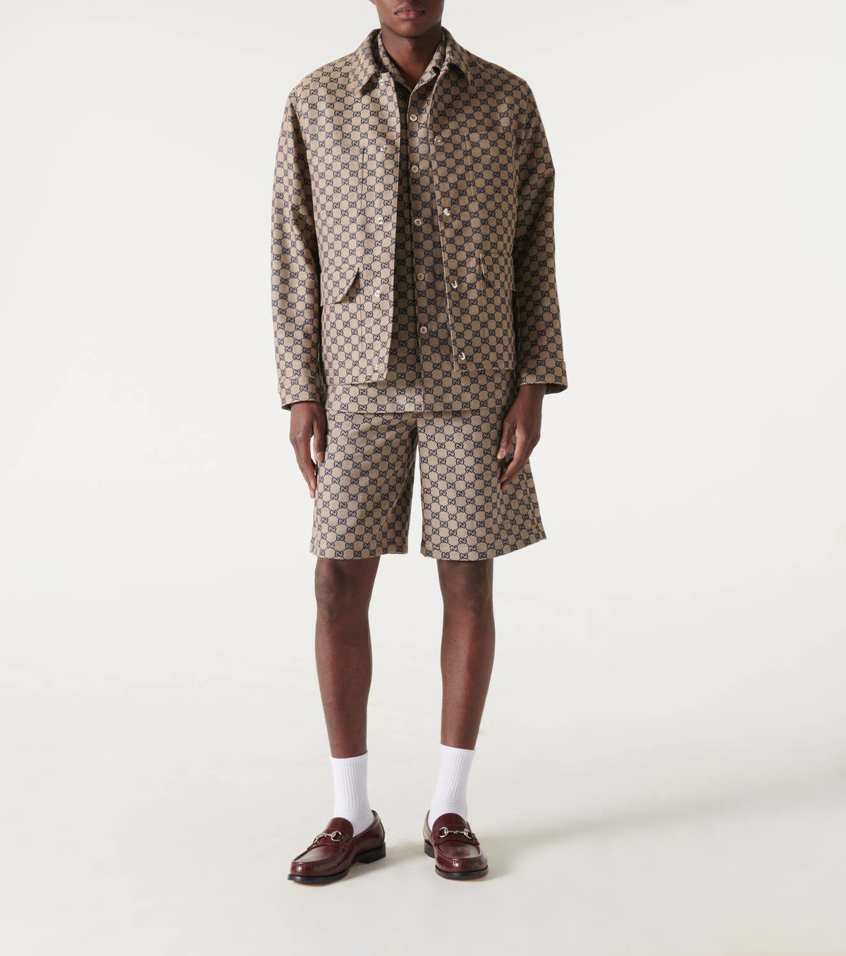【送料&関税込】Gucci Gg Pattern Shorts Gucci GG-jacquard Shorts | Blue | FARFETCH