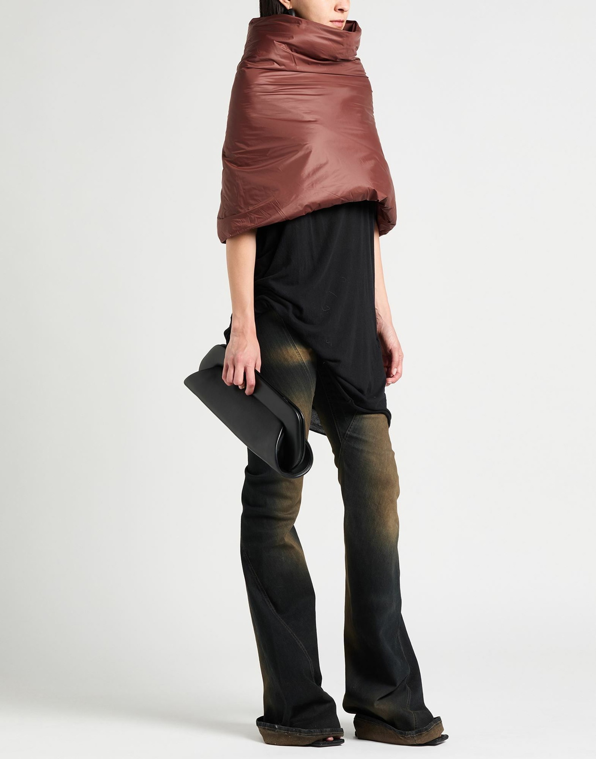 Rick Owens Womens Cape Chocolate in Brown