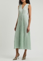 Forte_forte Plissé Woven Midi Dress Light Green