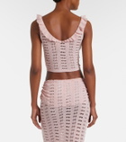 Aya Muse Ruffled pointelle crop top