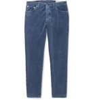 Brunello Cucinelli - Slim-Fit Tapered Cotton-Corduroy Trousers - Blue