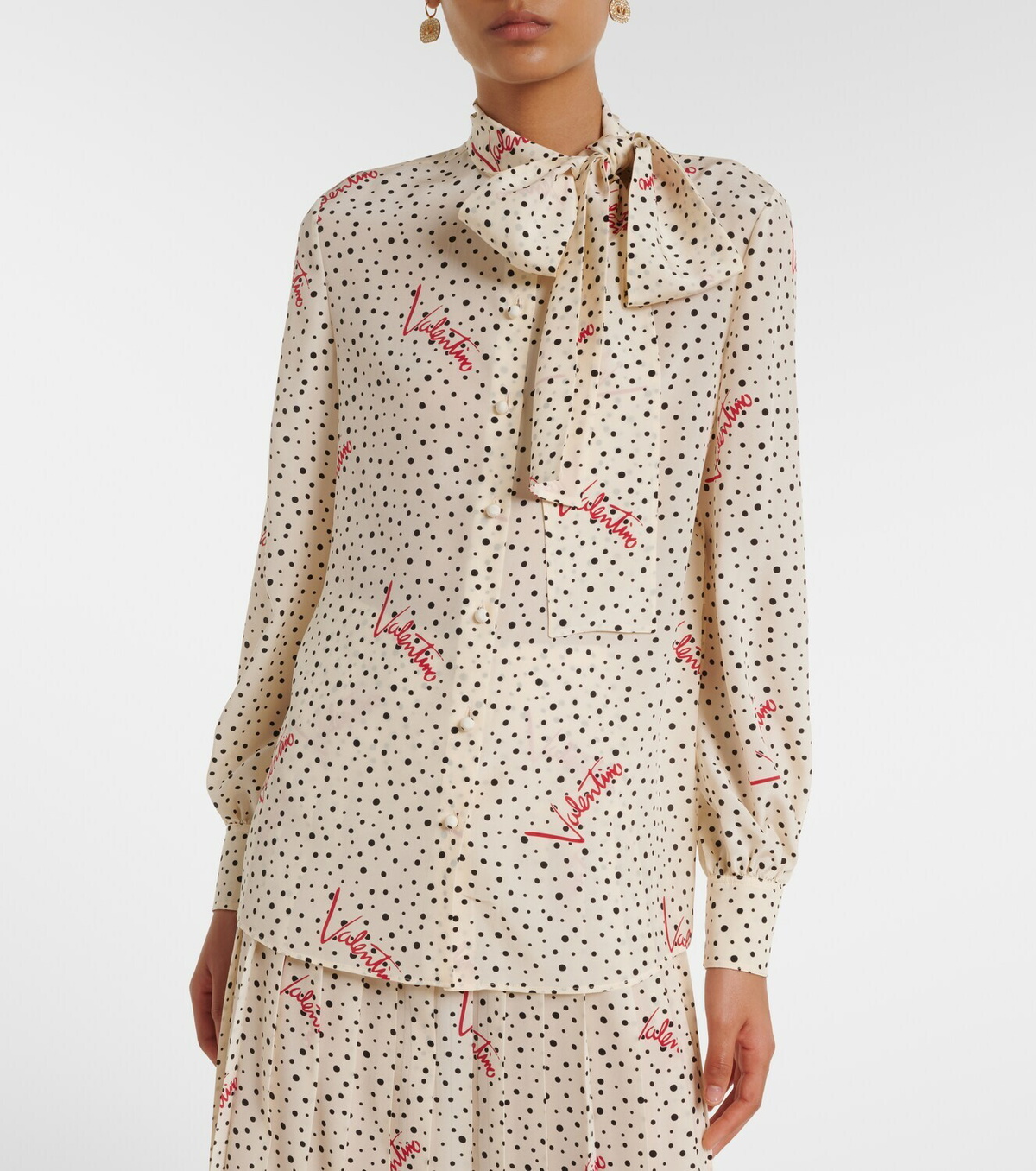 Valentino Plus De Pois silk crêpe de chine shirt