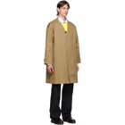 Raf Simons Tan Pleated-In Collar Car Coat