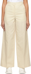 Juun.J Off-White Creased Trousers