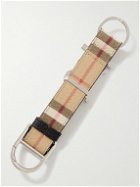 Burberry - Checked Leather-Trimmed Cotton-Blend Canvas Keyring