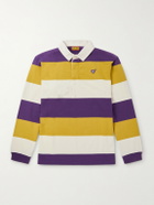 Human Made - Logo-Appliquéd Striped Cotton-Jersey Polo Shirt - Purple
