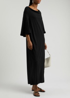 BY Malene Birger Yalia Draped Cotton Maxi Dress Black