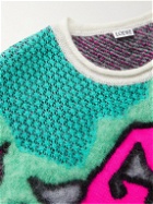 Loewe - Oversized Camouflage Jacquard-Knit Sweater - Green