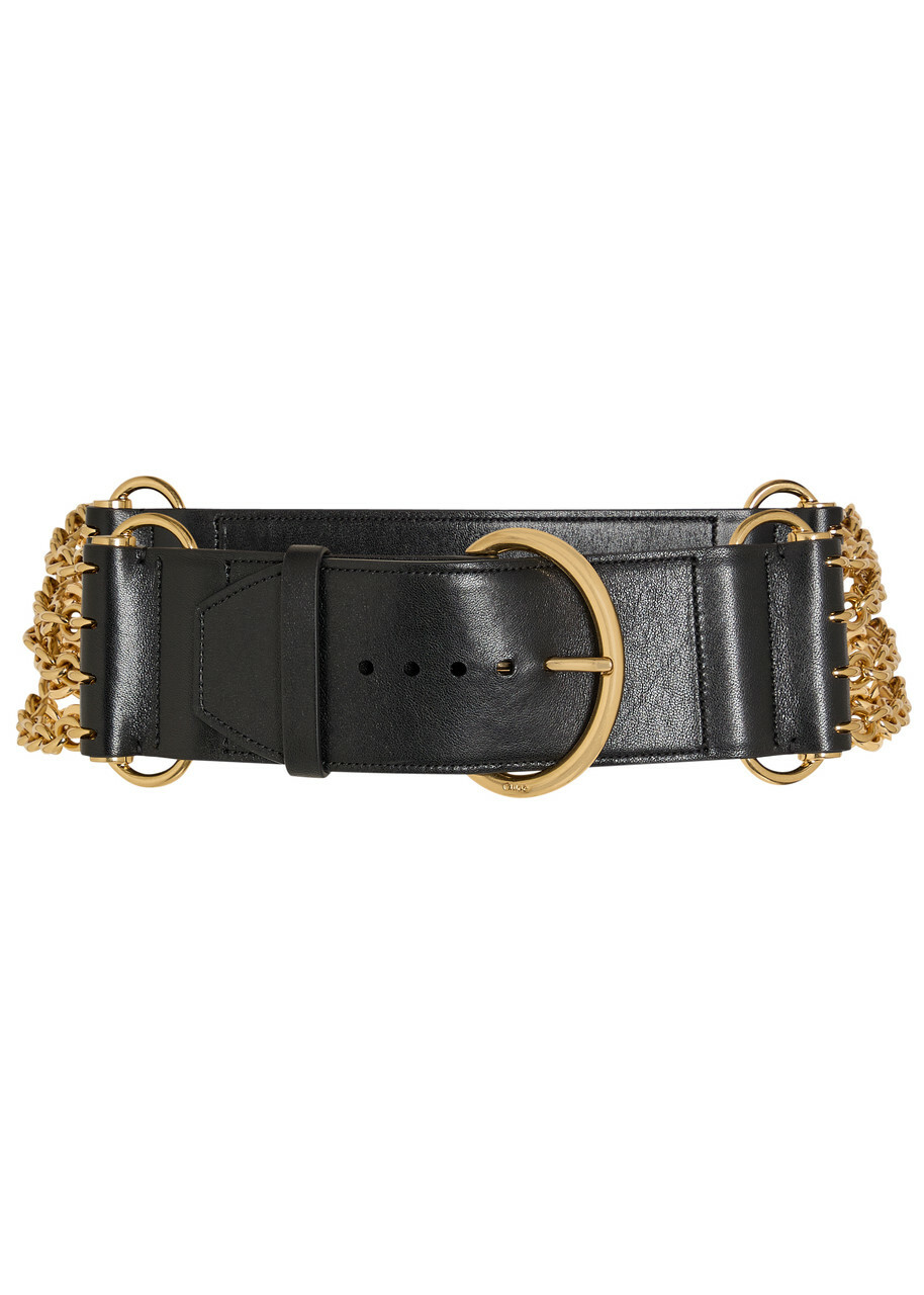 Chloe Chloé Camera Chain Leather Belt Black