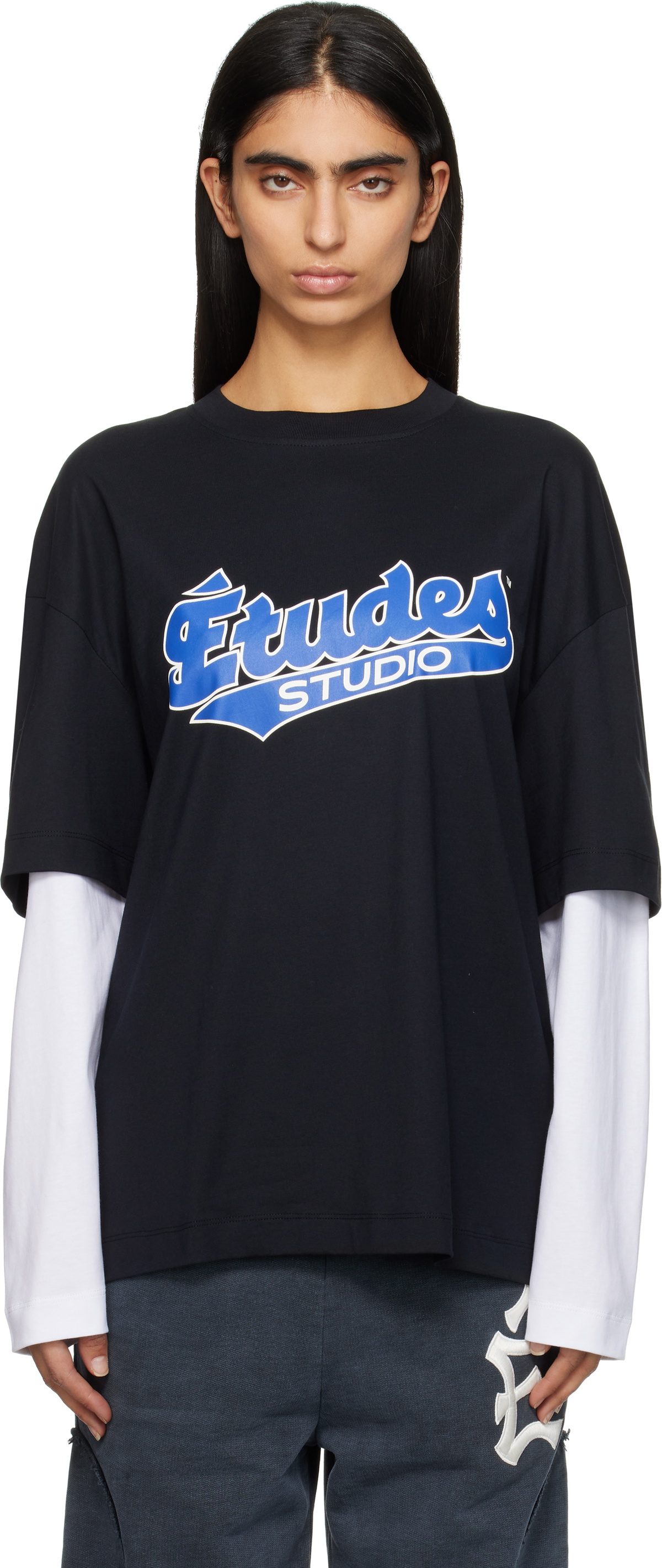 Études Black Double Sleeve T-shirt