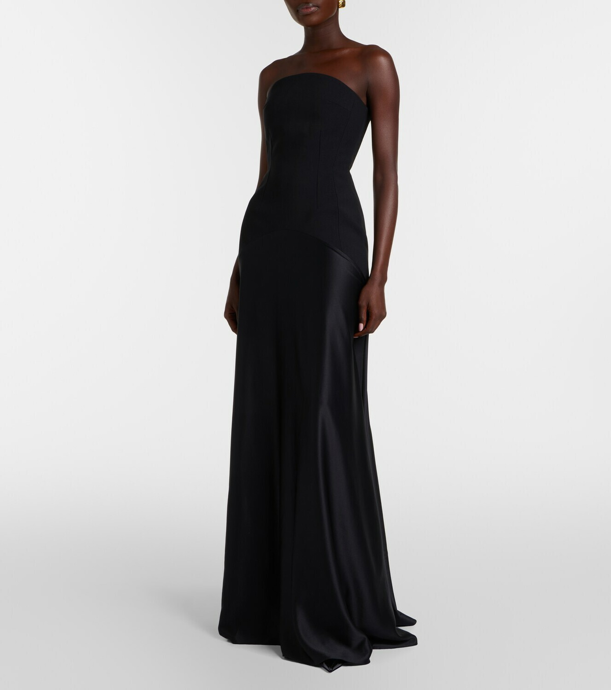 Solace London Mae satin-paneled bustier gown