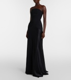 Solace London Mae satin-paneled bustier gown