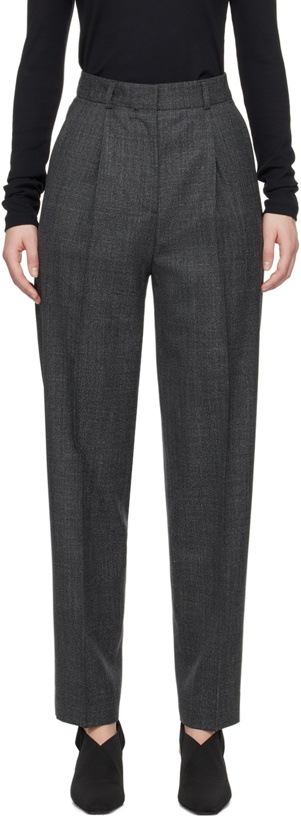 Photo: TOTEME Gray Single-Pleat Trousers