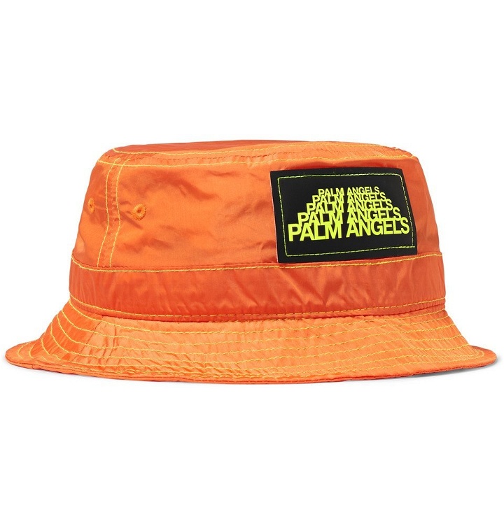 Photo: Palm Angels - Logo-Appliquéd Shell Bucket Hat - Orange
