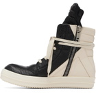 Rick Owens Black & Off-White Tower Geobasket Sneakers
