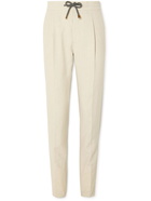 Brunello Cucinelli - Straight-Leg Pleated Linen Drawstring Suit Trousers - Neutrals