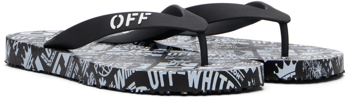 Off-White Black & White Off Stamp Flip-Flops