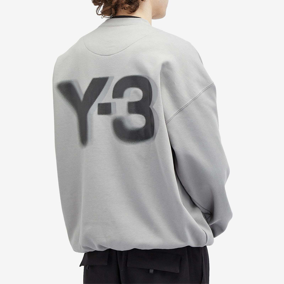 Y-3 Men's Logo Crew Sweat in Grey Y-3
