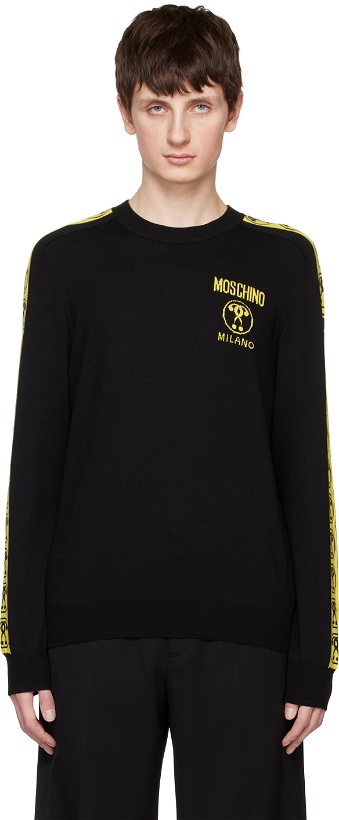 Photo: Moschino Black Double Question Mark Sweater
