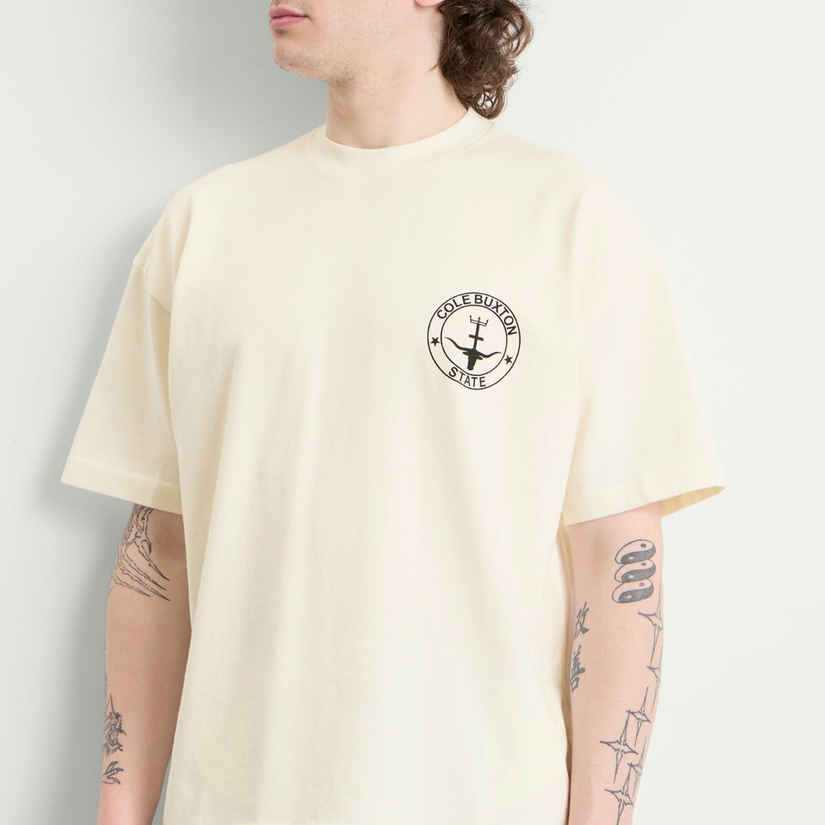 Cole Buxton Men's State T-Shirt in Vintage Whitalye