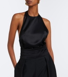 Róhe Halterneck satin top