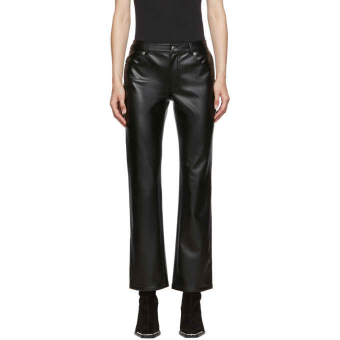 Alexander Wang Black Stretch Faux-Leather Trousers