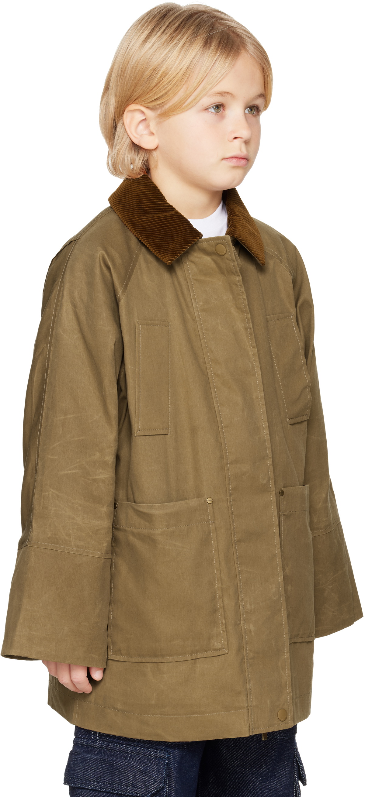 Burberry Kids Khaki Raglan Coat Burberry