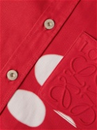 Loewe - Logo-Debossed Printed Cotton-Twill Shirt - Red