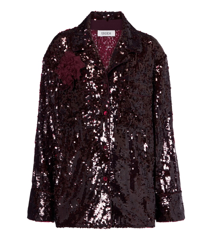 Photo: Erdem Floral-appliqué sequined shirt