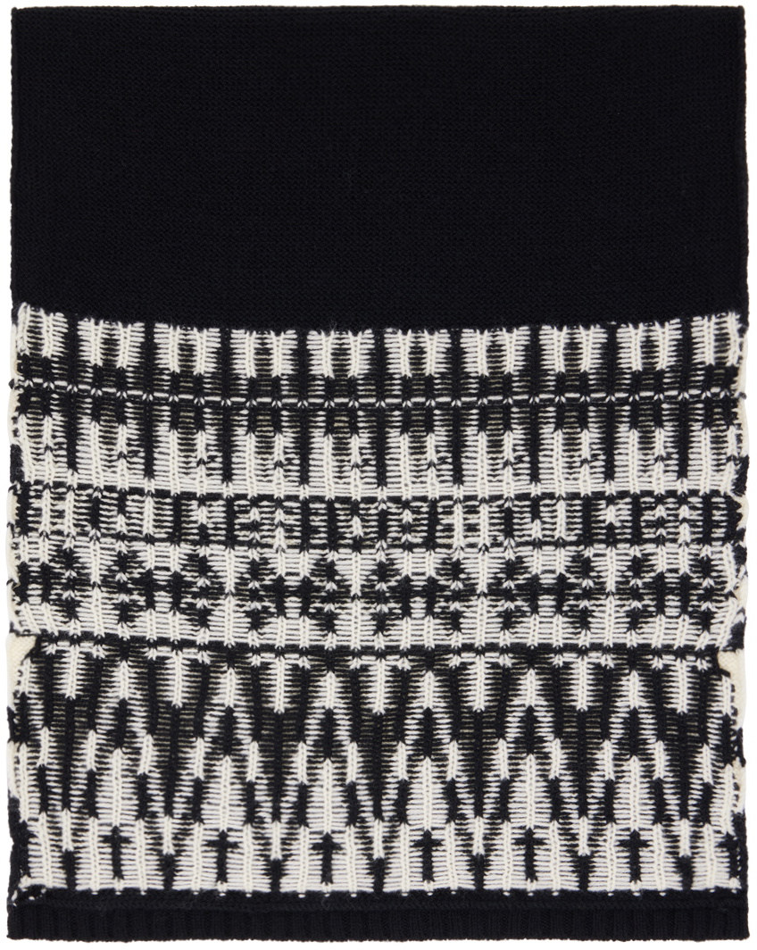 Off White with Black Bows Scarf