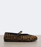 Prada Leopard-print calf hair Mary Jane flats
