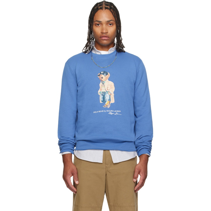 Photo: Polo Ralph Lauren Blue Polo Bear Fleece Sweatshirt