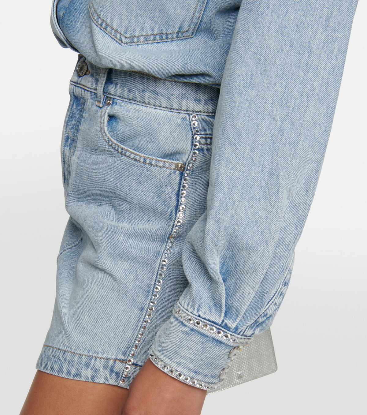 Alexandre Vauthier Embellished denim miniskirt