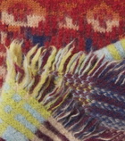 Dries Van Noten Checked fringed wool and alpaca-blend scarf