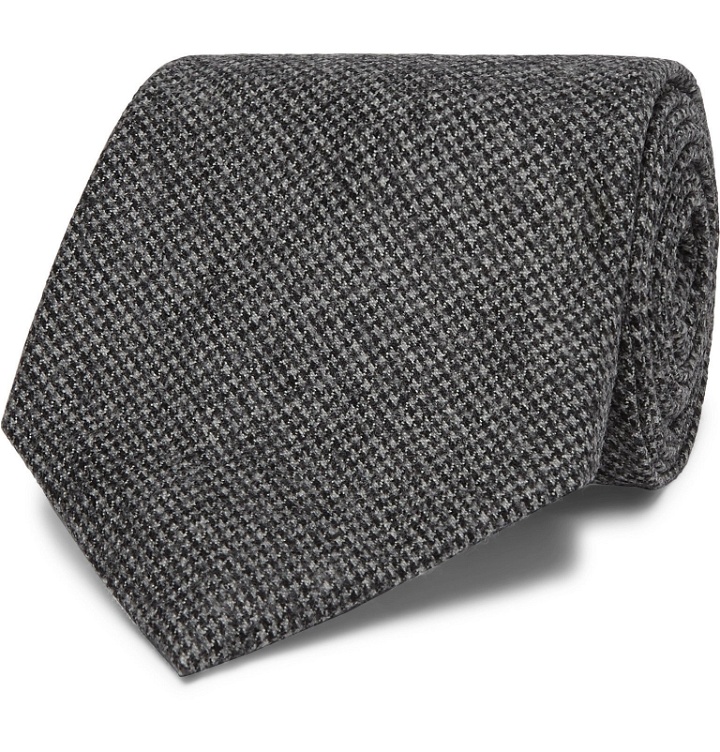Photo: Anderson & Sheppard - 9cm Puppytooth Wool Tie - Gray