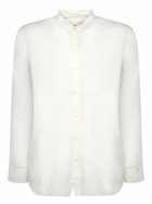 120% Lino Slim Fit latte Linen Shirt
