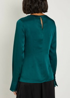 Erdem Draped Crepe de Chine top Green Dark