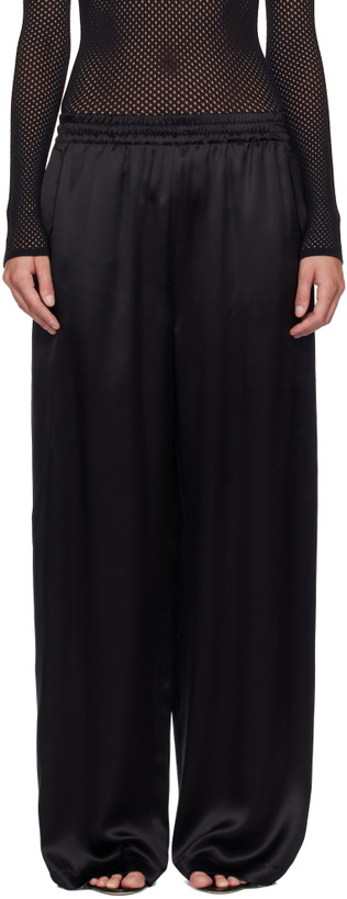 Photo: WARDROBE.NYC Black Satin Pajama Trousers