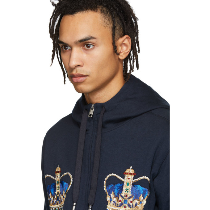 Dolce and Gabbana Navy Double Crown Hoodie Dolce Gabbana