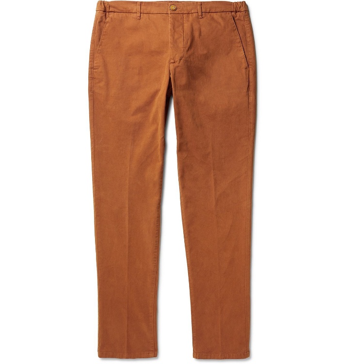Photo: Altea - Dumbo Slim-Fit Tapered Cotton-Blend Twill Trousers - Brown