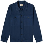 Nudie Jeans Co Men's Nudie Colin Canvas Overshirt in Indigo Blue