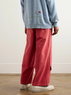 KAPITAL - Panelled Cotton-Canvas Drawstring Trousers - Red