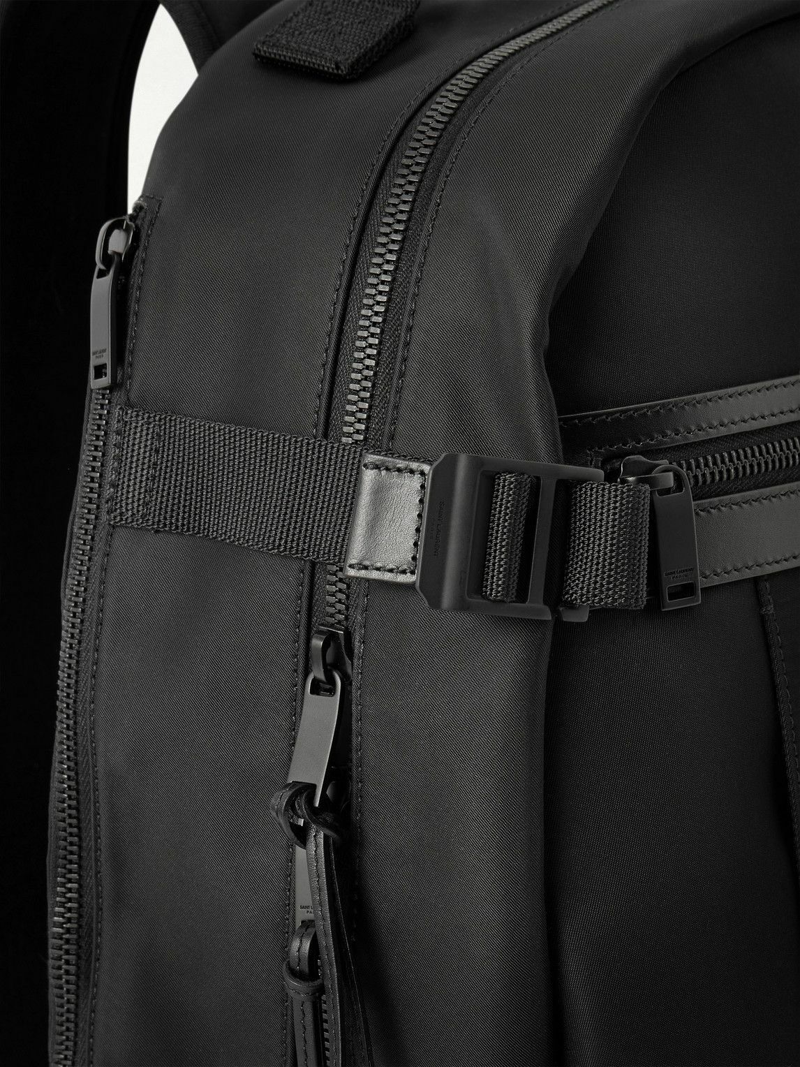 SAINT LAURENT - Leather-Trimmed Shell Backpack